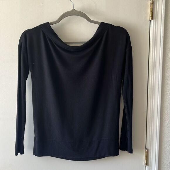 Athleta Long Sleeve Boatneck Sweater Size S Gently used Black - Picture 2 of 5